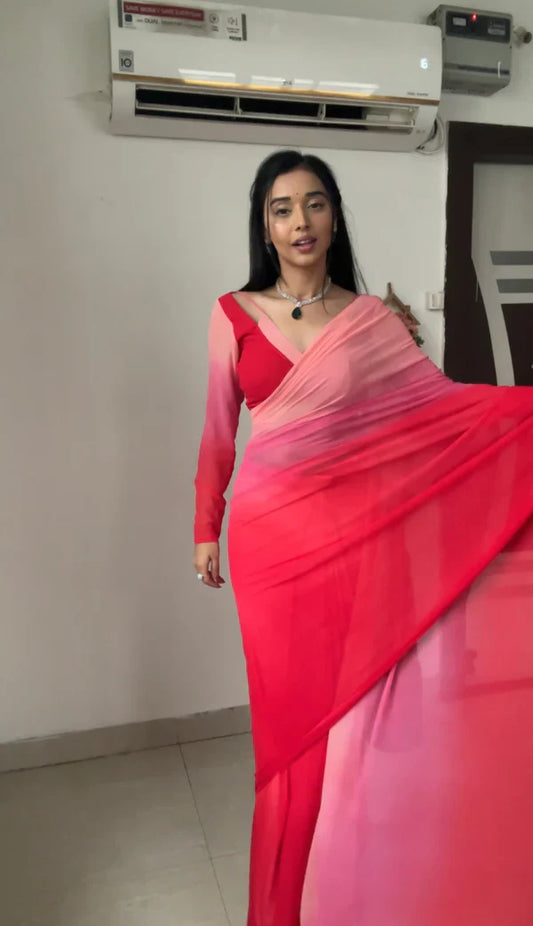1 MIN READY TO WEAR  SAREE IN IMPORTED FABRIC WITH HEAVY BLOUSE