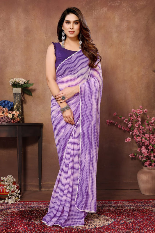 1-MIN READY TO WEAR SAREE IN HEAVY GEORGETTE WITH BANGLORI BLOUSE