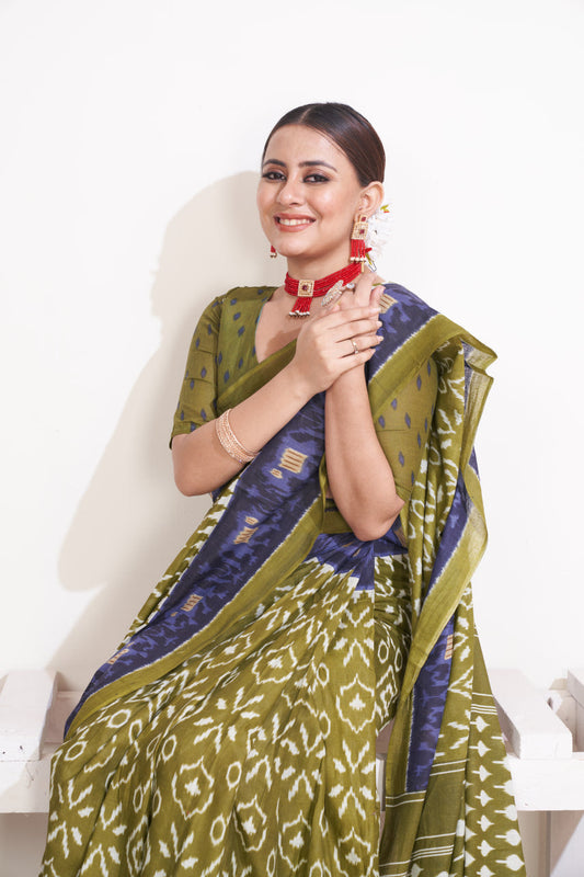 1-MIN READY TO WEAR PREMIUM MULMUL COTTON SAREE